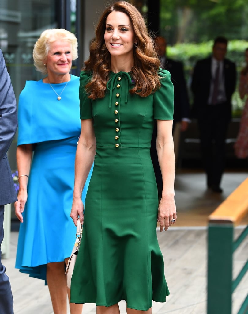 Kate Middleton Green Dress at Wimbledon 2019 POPSUGAR Fashion