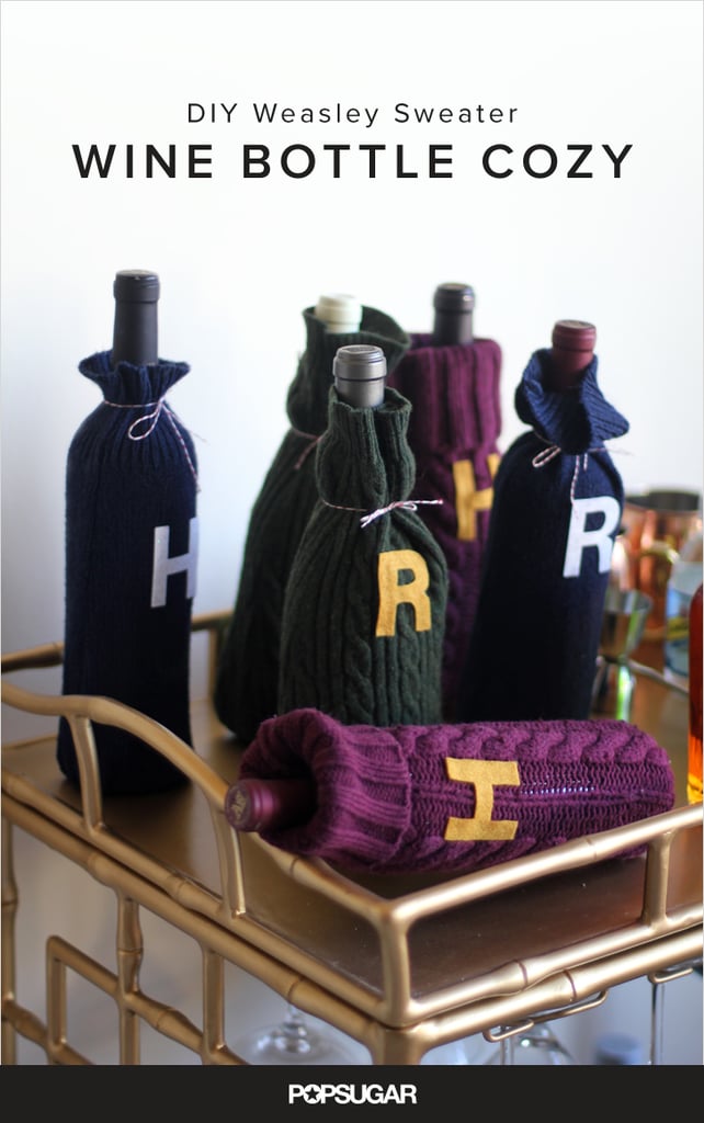 DIY Weasley Sweater Wine Bottle Cozy