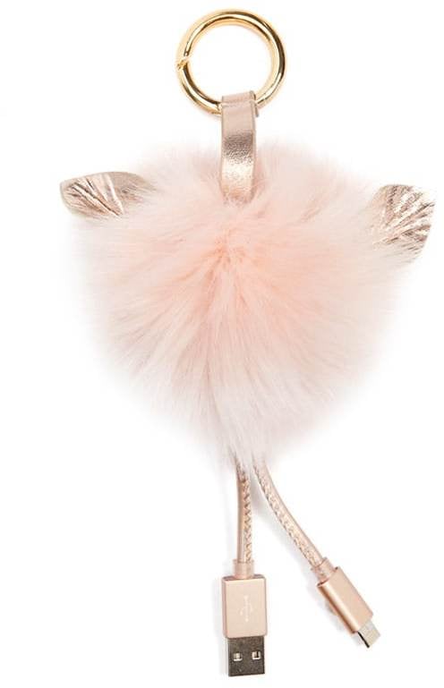 Forever 21 Faux Fur Power Bank Keychain