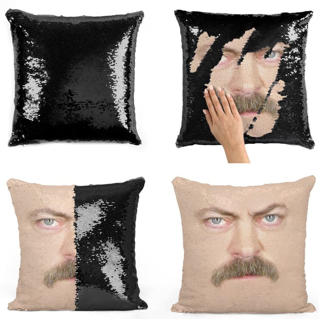 Ron Swanson Sequin Pillows POPSUGAR Entertainment