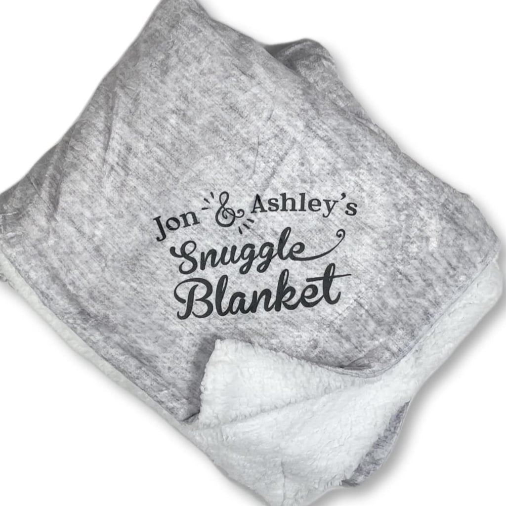 A Cosy Throw: Monogrammed Sherpa Throw Snuggle Blanket