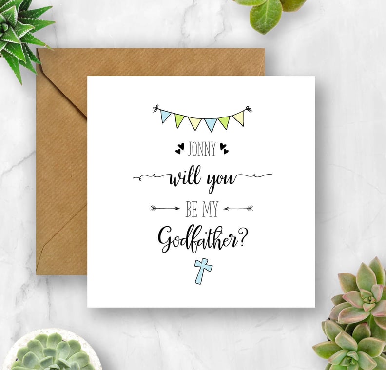 Personalised Will You Be My Godfather? Card