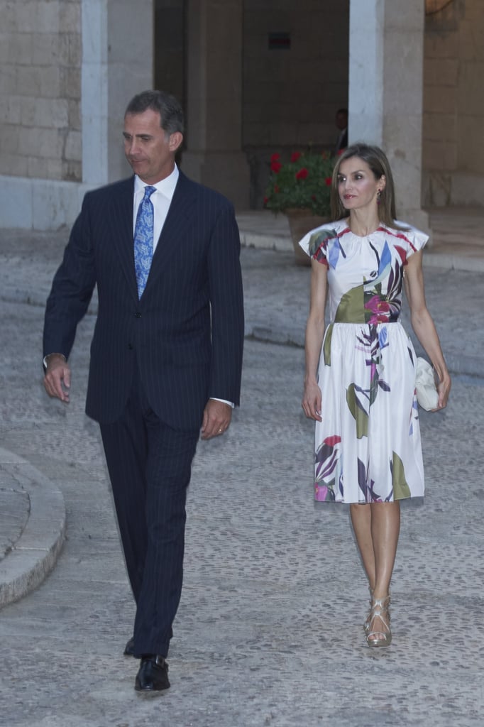 Queen Letizia's Juan Vidal Ikebana Print Dress August 2016