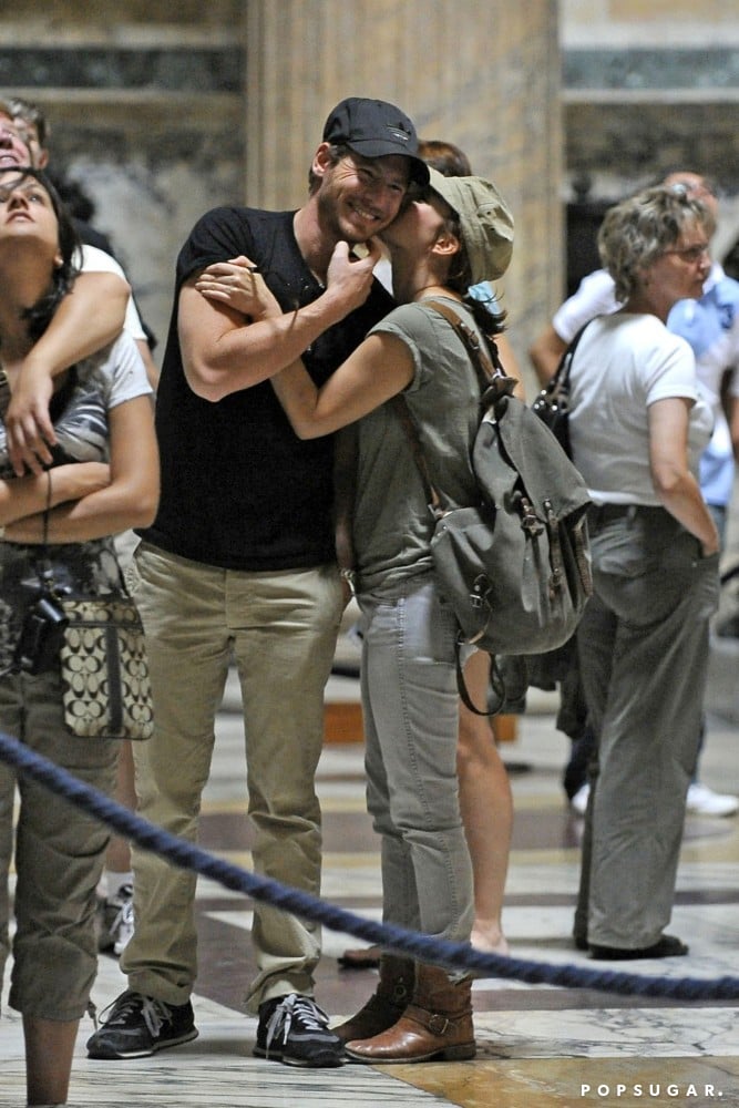 They shared a sweet kiss inside Rome's Pantheon during a September 2011 trip to Italy.