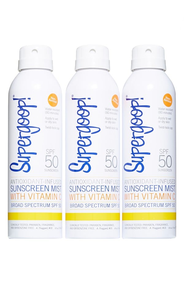 The deal: Supergoop! SPF 50 Antioxidant-Infused Sunscreen Mist 3-Pack ($38, $57 value)
Why it's a steal: Stop making the excuse that you forgot to put on sunscreen and stash one of these in each of your Summer bags. The sheer mist is easy to spritz on (perfect for the lazy girls among us) and is infused with vitamin C to add extra radiance to your complexion.