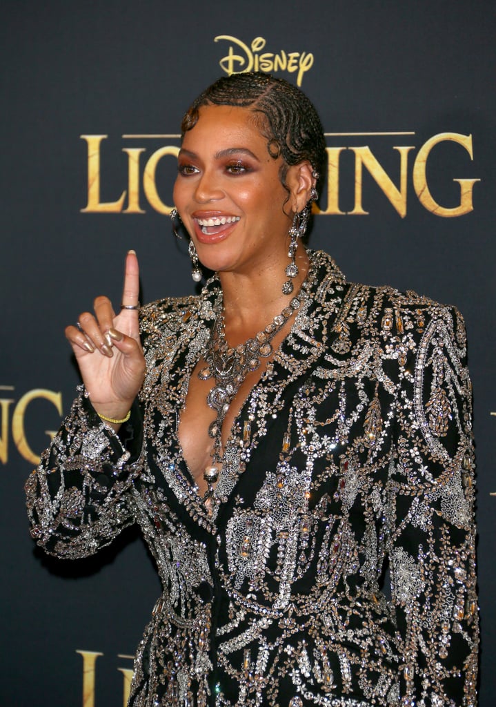 Beyoncé's Braided Fingers Waves at The Lion King Premiere