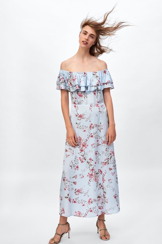 Zara Long Floral Print Dress