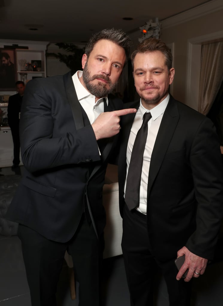 Best buds Ben Affleck and Matt Damon stuck together at Amazon's Golden Globes party in 2017.