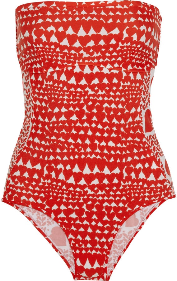 Stella McCartney Heart Print Bandeau Swimsuit ($370)