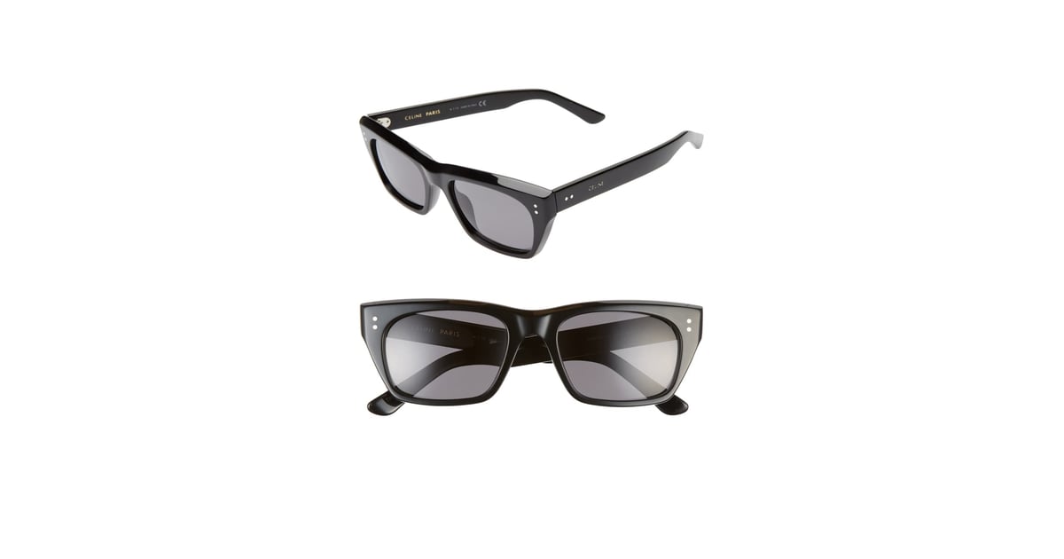 celine 53mm polarized rectangle sunglasses