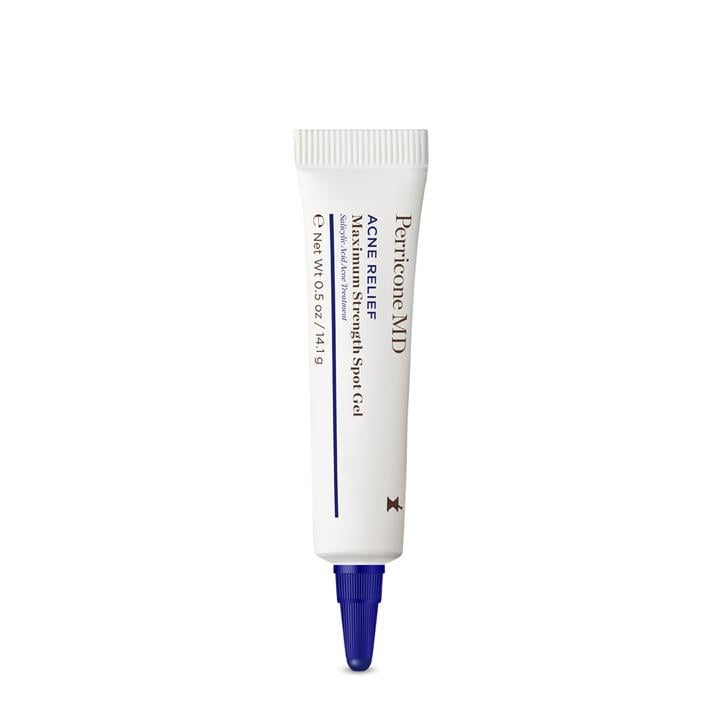 The Perricone MD Acne Relief Maximum Strength Spot Gel ($19) comes in a small tube and has a clear, invisible gel formula, which makes it ideal for applying not just at night but during your morning skin-care routine, too. The active ingredient in the treatment is two percent salicylic acid, but it also contains tea tree oil to calm skin and lactic and succinic acids to fight acne-causing bacteria.