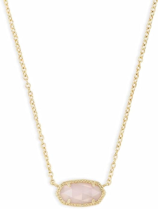 Kendra Scott Elisa Pendant Necklace in Gold, Rose Quartz