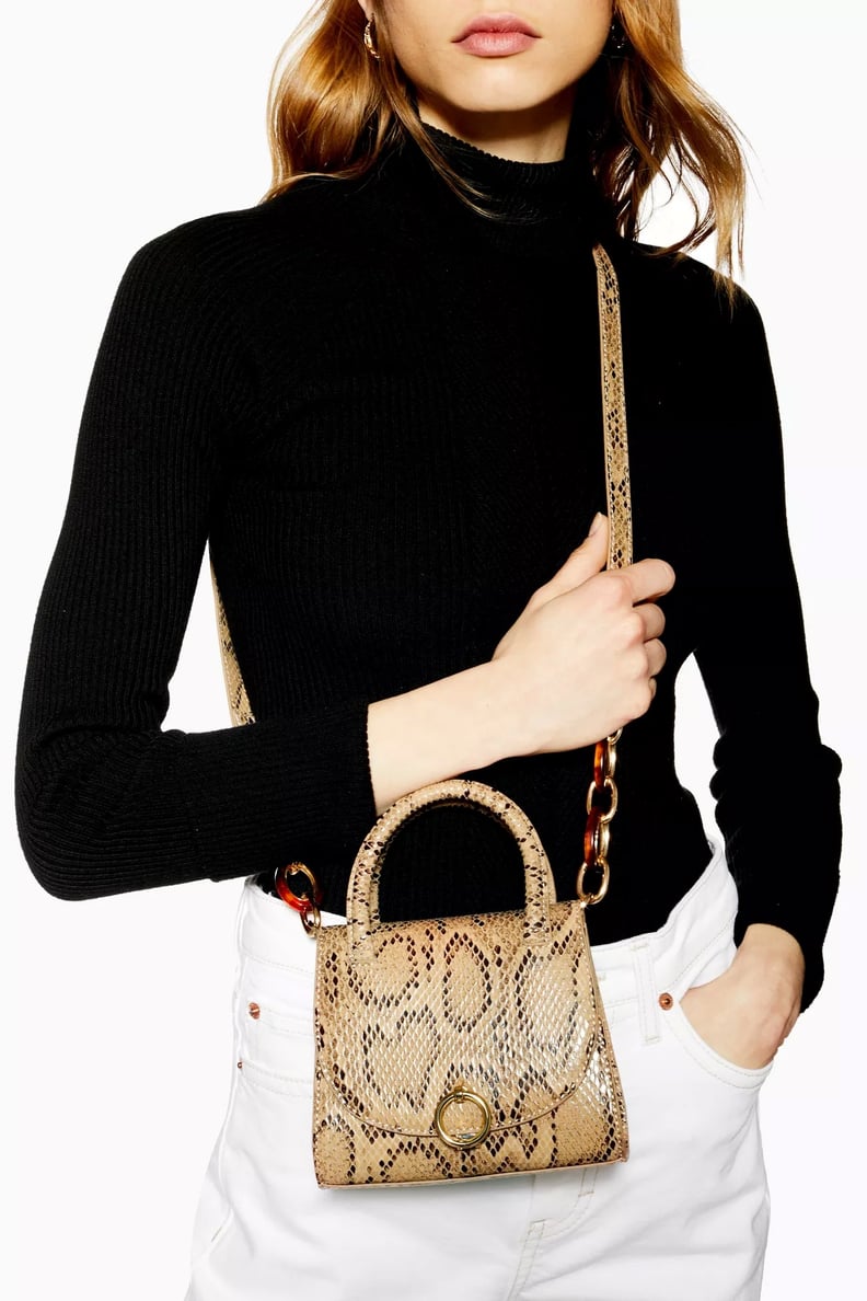 Topshop Marley Snake Print Mini Bag