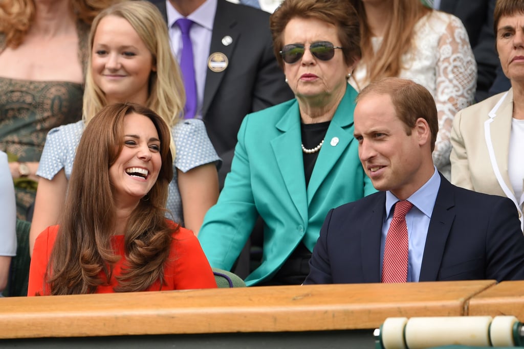Prince William cracked Kate up while they watched a Wimbledon match in July.
