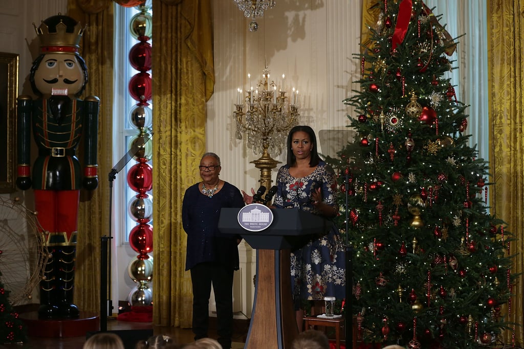 This year's holiday theme was "The Gift of the Holidays," which a White House press release says represents "not only the joy of giving and receiving, but also the true gifts of life, such as service, friends and family, education, and good health, as we celebrate the holiday season."