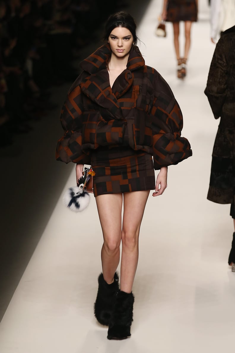 Kendall Made a Printed Puffer Coat Look Chic at Fendi