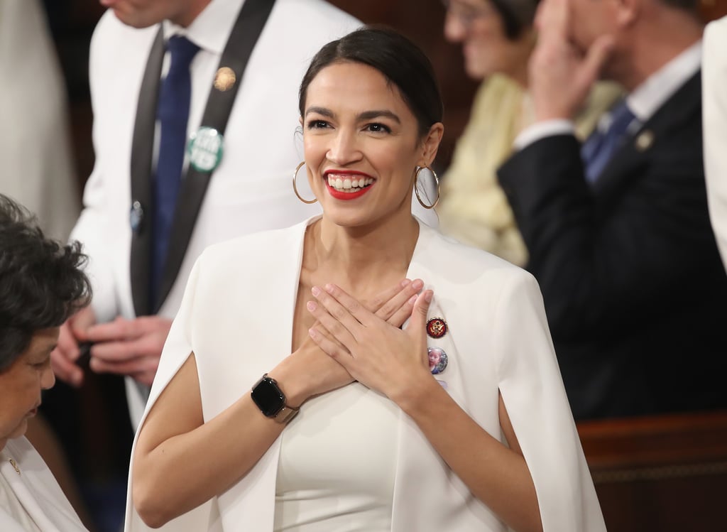 Alexandria OcasioCortez White Blazer at State of the Union POPSUGAR