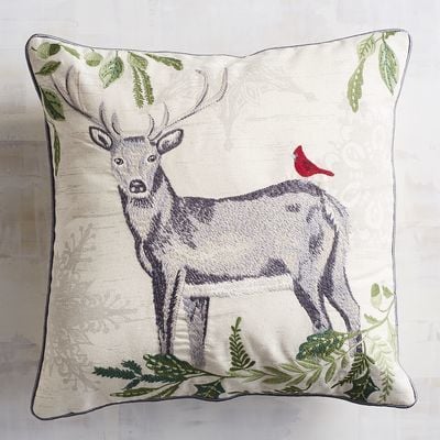 Embroidered Stag Pillow ($35)