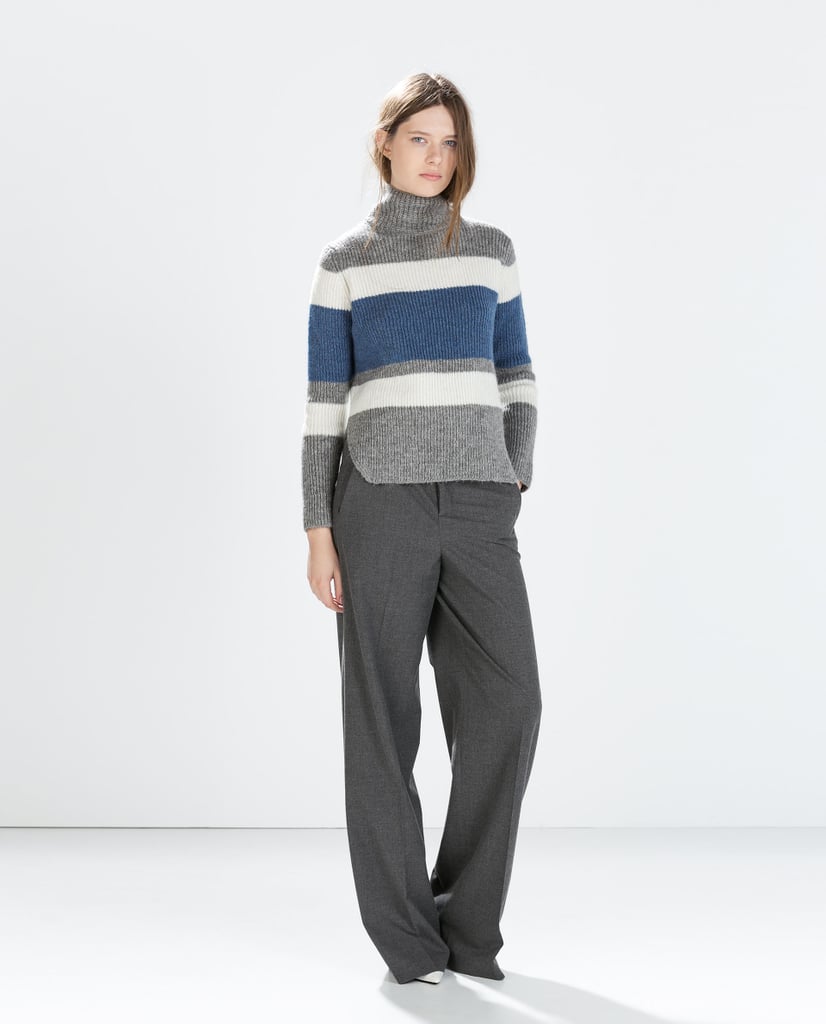 Zara Striped Turtleneck Sweater Turtleneck Sweaters POPSUGAR