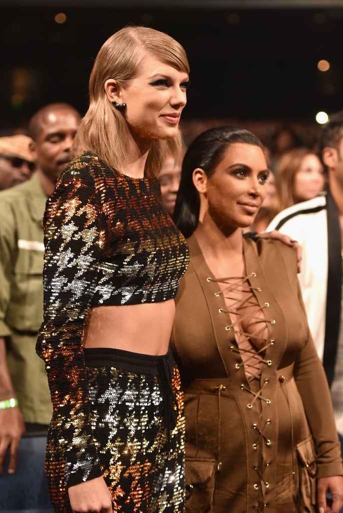 Taylor Swift and Kim Kardashian React to Kanye at VMAs 2015
