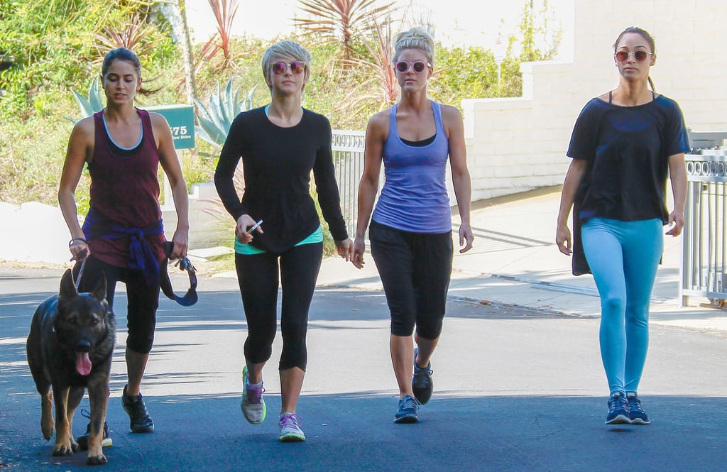 Nikki Reed, Julianne Hough, and Cara Santana went on a hike together in LA on Tuesday.