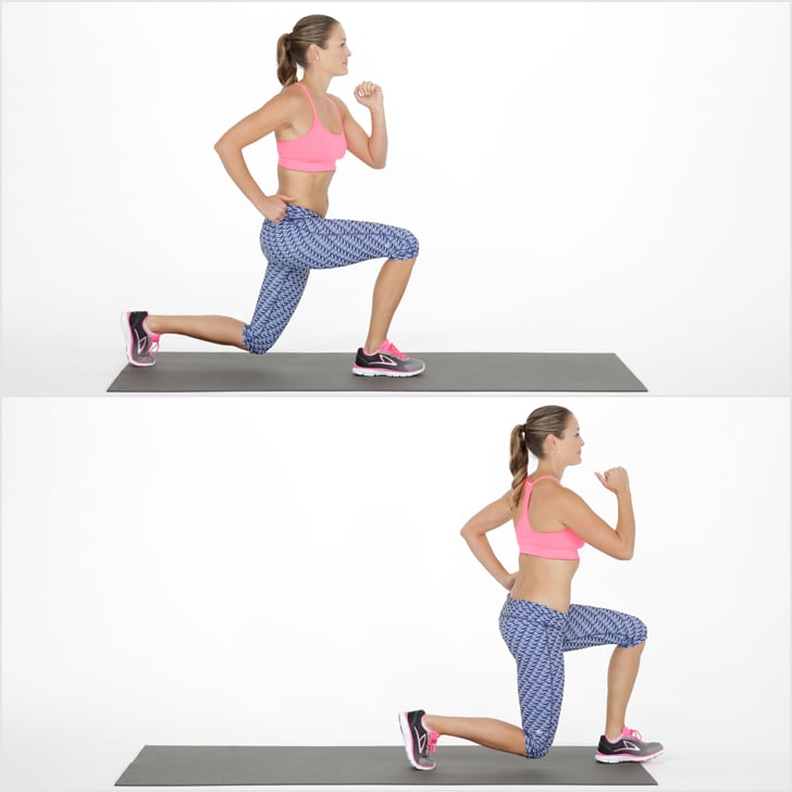 Walking Lunges Lengthening Bodyweight Workout POPSUGAR Fitness Photo 5