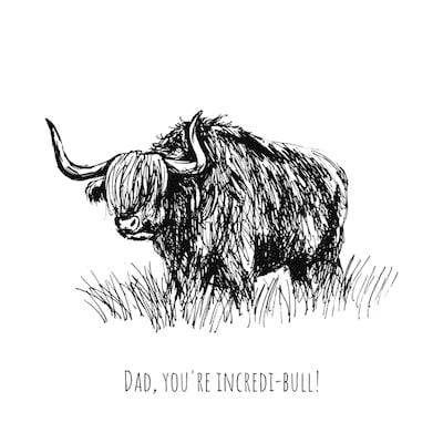 Printable Father's Day Card With an "Incredi-bull" Pun