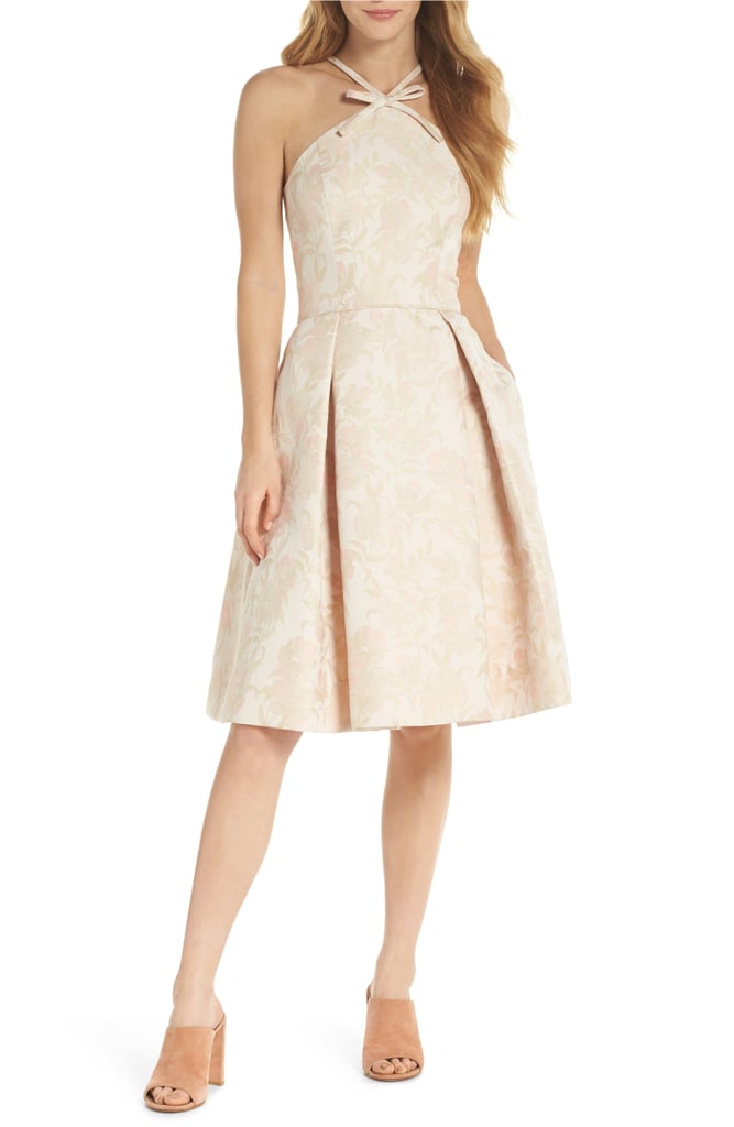 Evelyn Sea Holly Jacquard Halter Dress