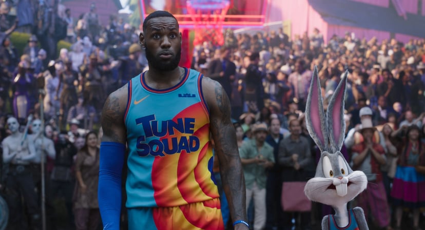 SPACE JAM: A NEW LEGACY, from left: LeBron James, Bugs Bunny