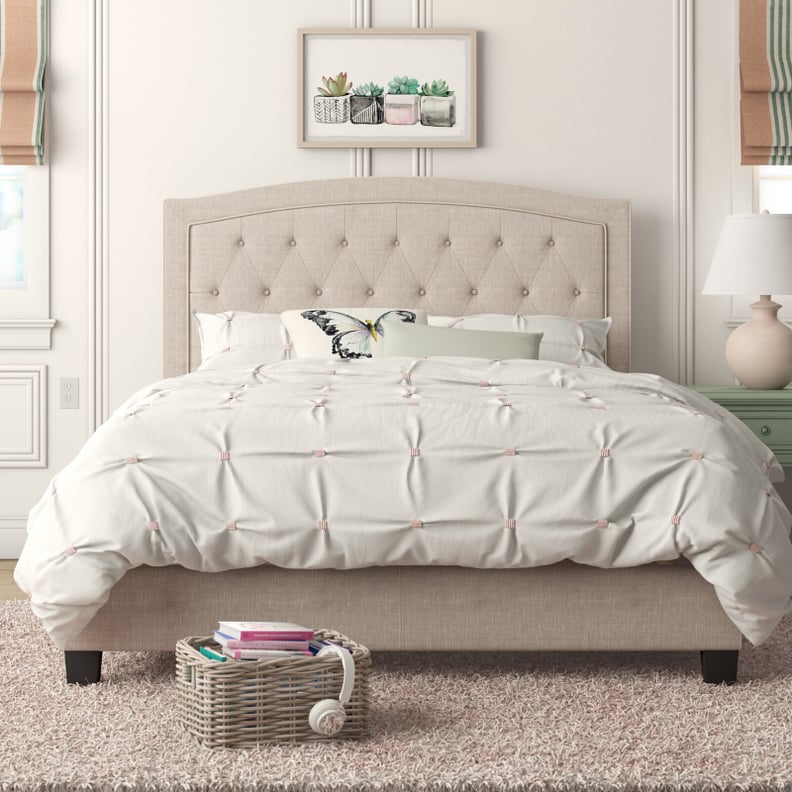 Milo Solid Wood Tufted Upholstered Low Profile Standard Bed