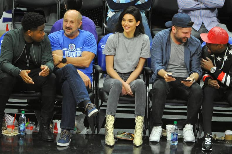 Kendall Jenner's Snakeskin Boots at Basketball Game