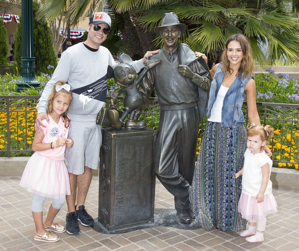 The family spent the day at Disneyland in California in June 2014.