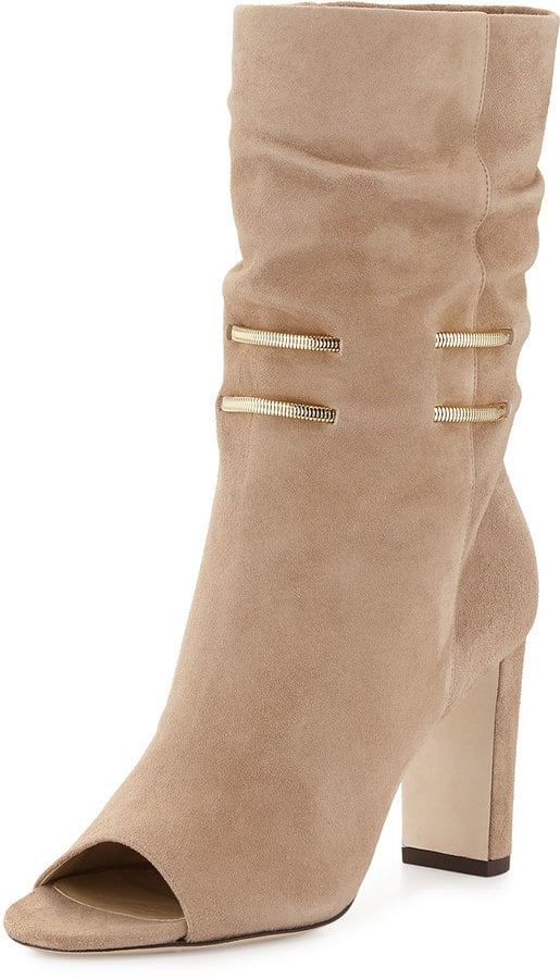 Jimmy Choo Suede Peep-Toe Boot ($1,350)