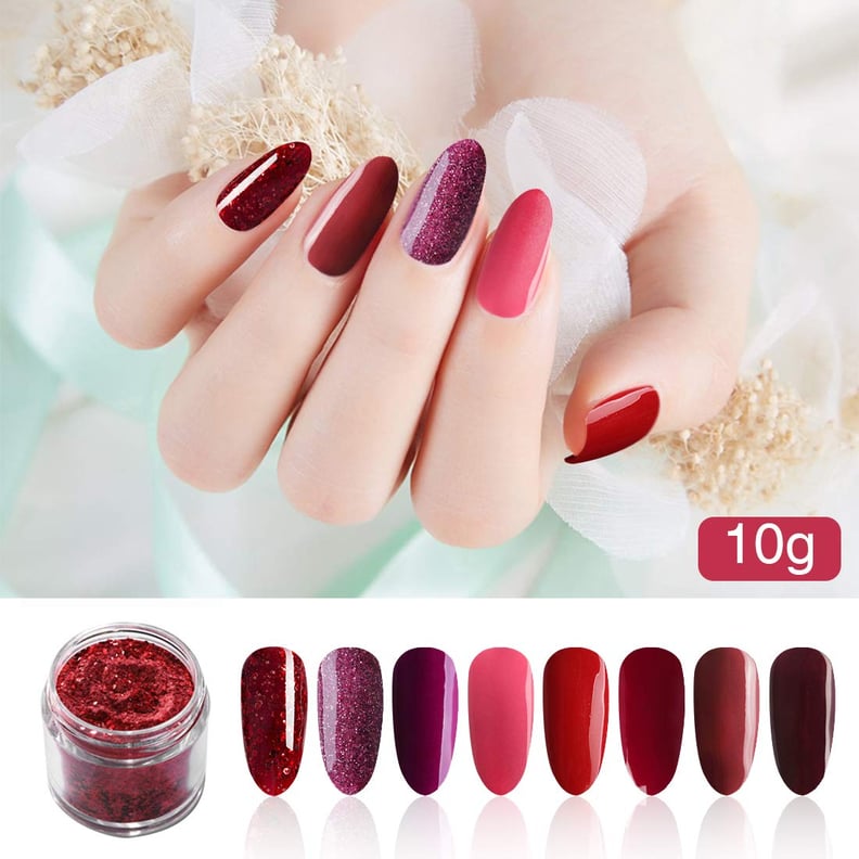8 Colors 10g Dipping Powder System Red Glitter Acrylic Nails Powder Starter  Kit