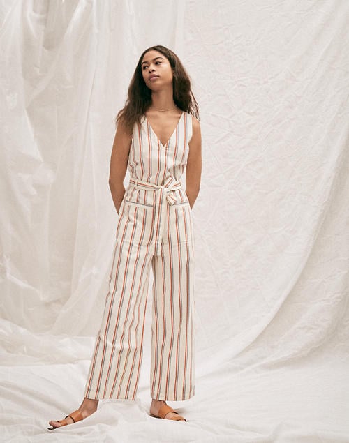 madewell striped jumpsuit