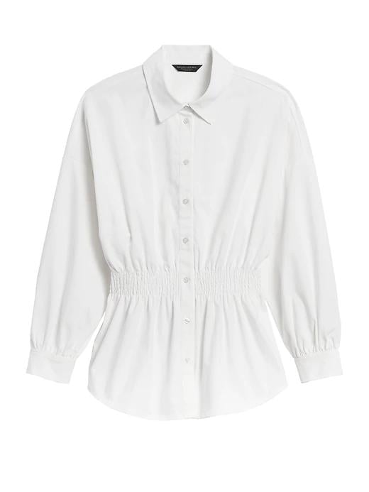 JAPAN EXCLUSIVE Poplin Gathered-Waist Shirt