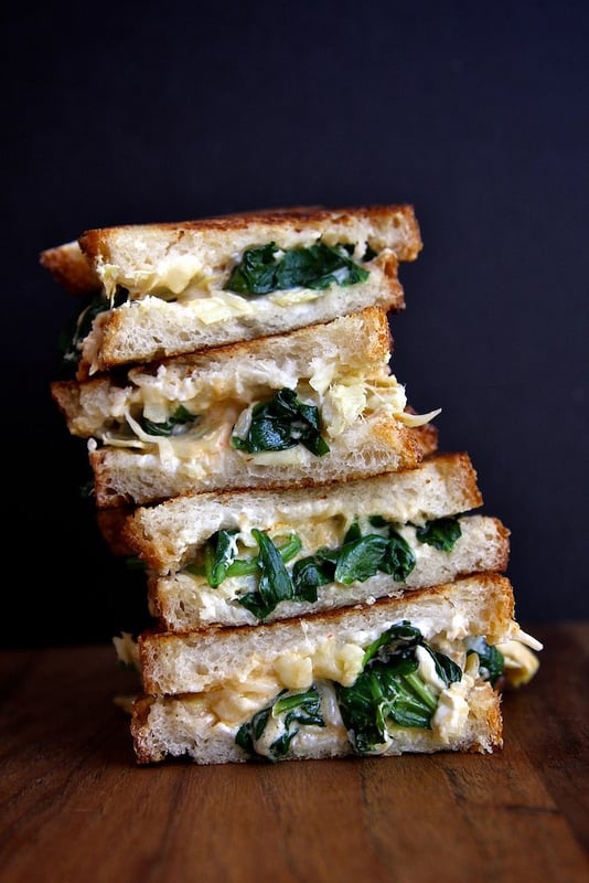 Spinach and Artichoke Grilled Cheese Sandwich