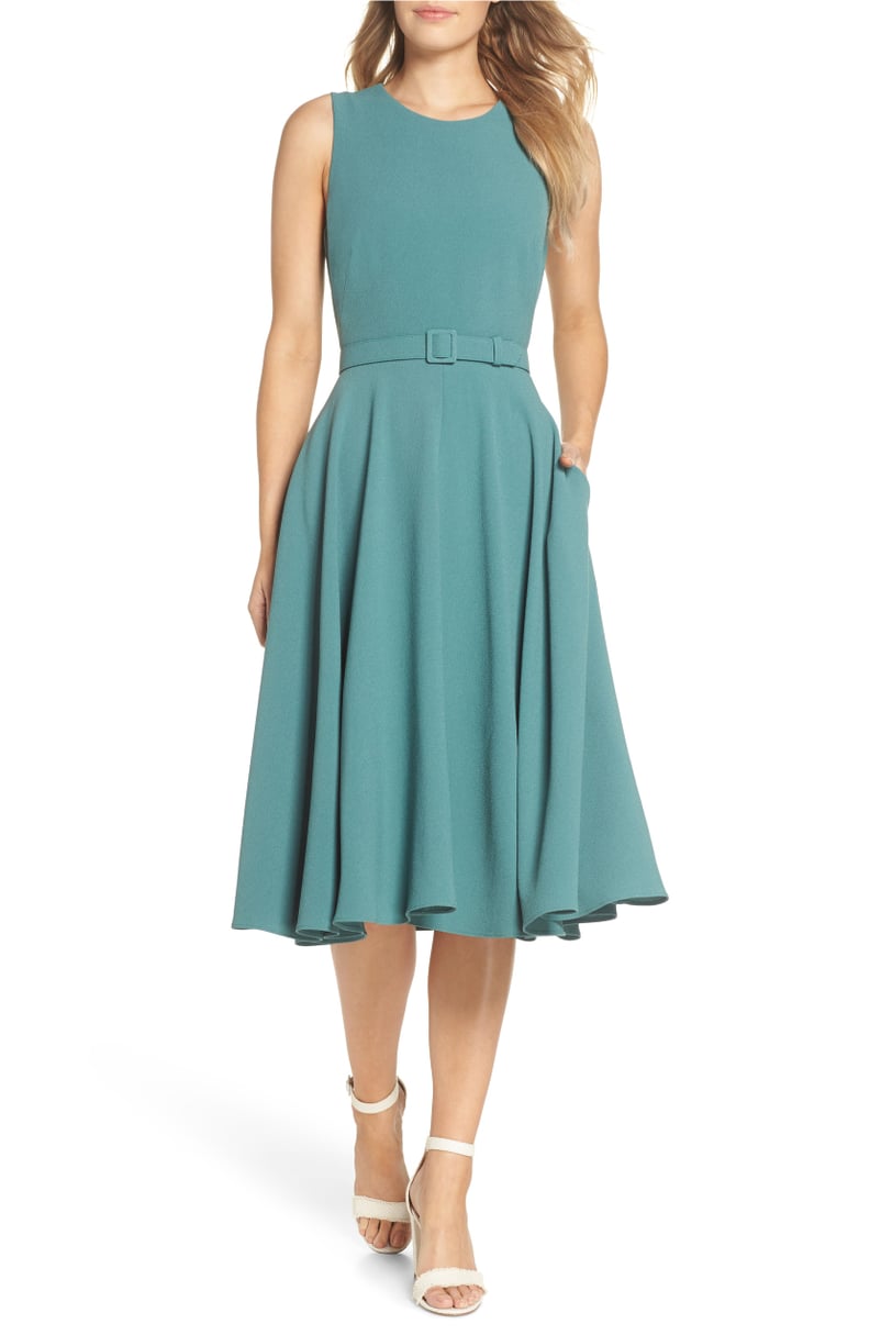 Gal Meets Glam Collection Kaye Belted Fit & Flare Dress