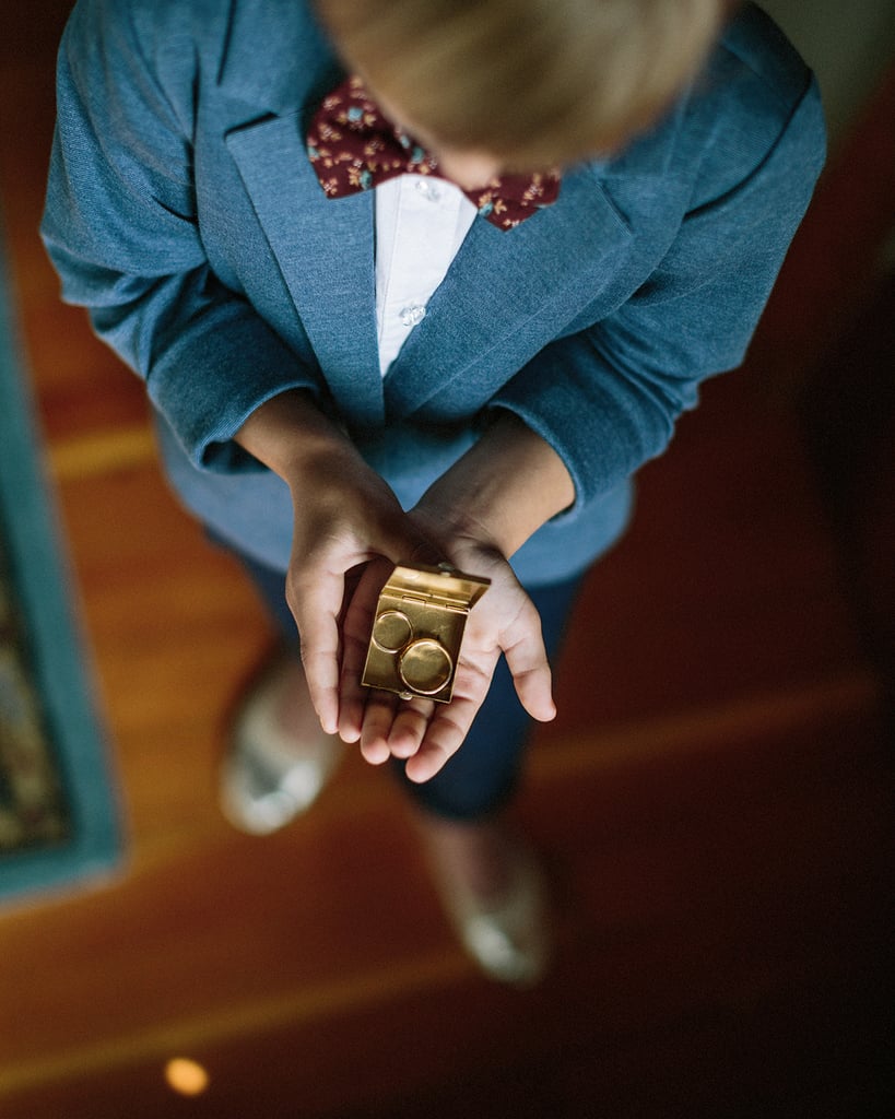 Little Girl Is Ring Bearer in Mom's Wedding