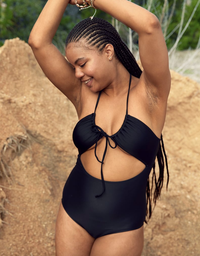 A One-Piece With a Twist: Aerie Ruched Cut Out Swimsuit