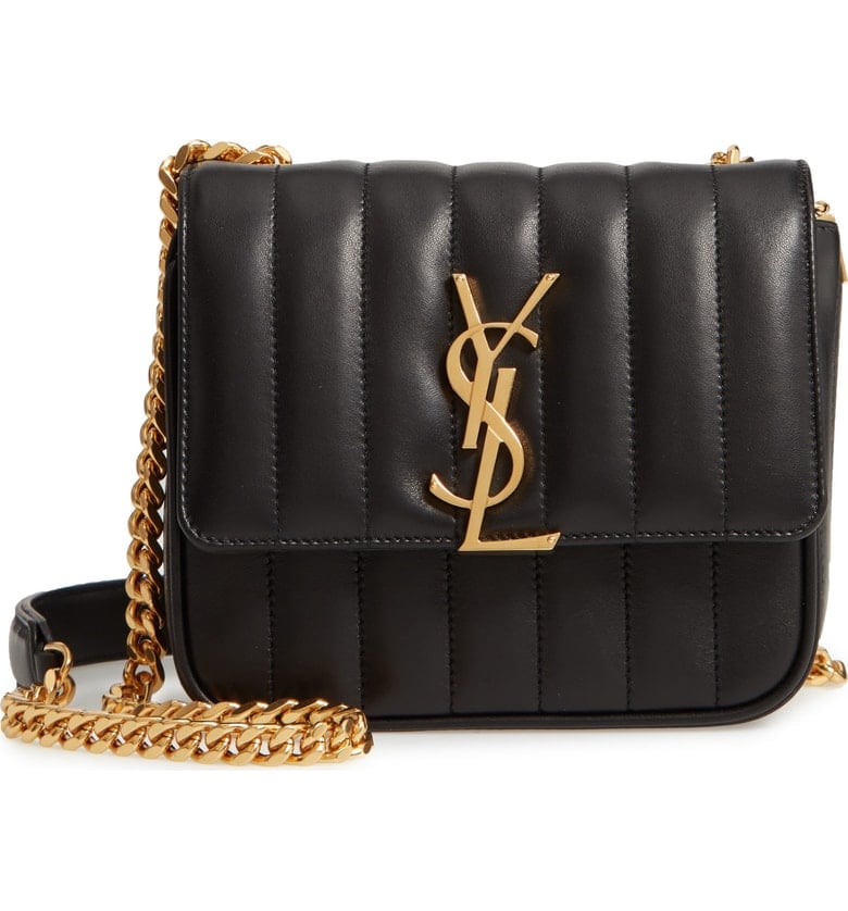 Saint Laurent Small Vicky Quilted Lambskin Leather Crossbody Bag