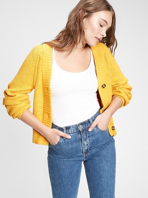 gap yellow cardigan