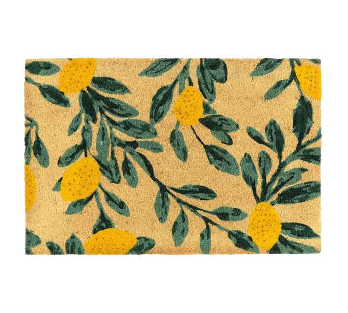 A Fade-Resistant Doormat: Handwoven Yellow Citrus Doormat