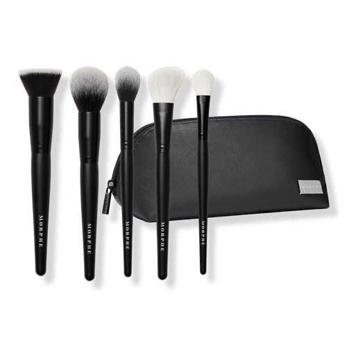 Morphe Face the Beat 5 Piece Face Brush Collection + Bag