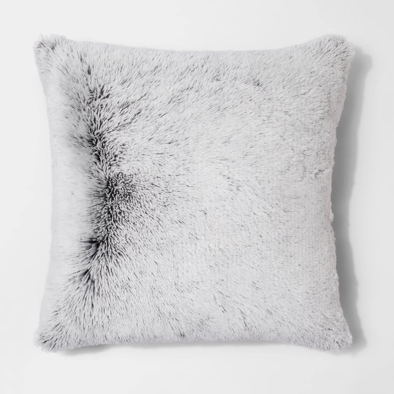 Tipped Shaggy Oversize Square Throw Pillow
