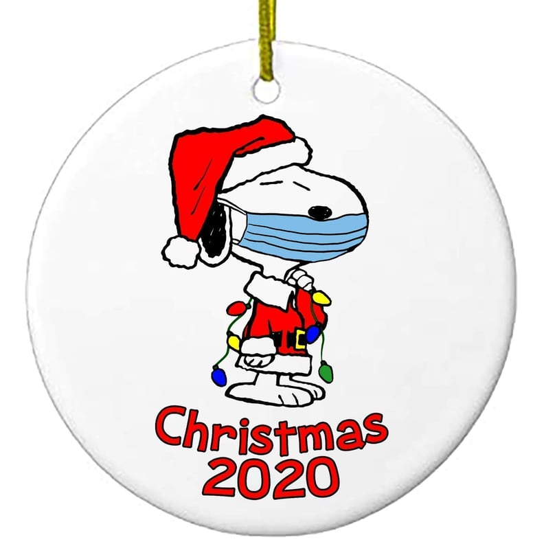 Snoopy with a Mask Christmas Ornament