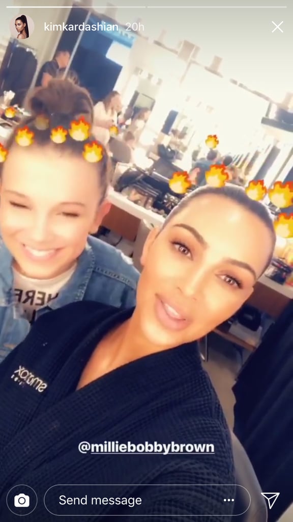 Kim Kardashian and Millie Bobby Brown Pictures March 2018