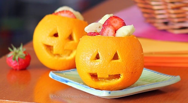 Jack-o'-Lantern Fruit Cups