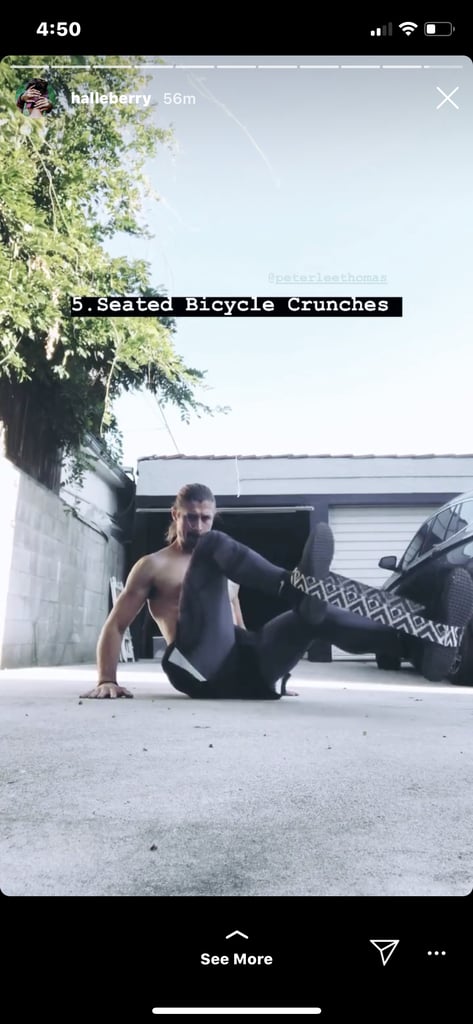 Seated Bicycle Crunch