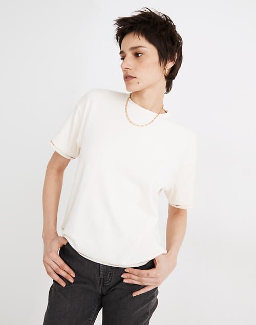 Madewell MWL Breeze Rainbow-Stitched Crewneck Boxy Tee